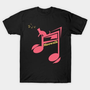 Retro Meowsik-Cat and Music lovers- T-Shirt